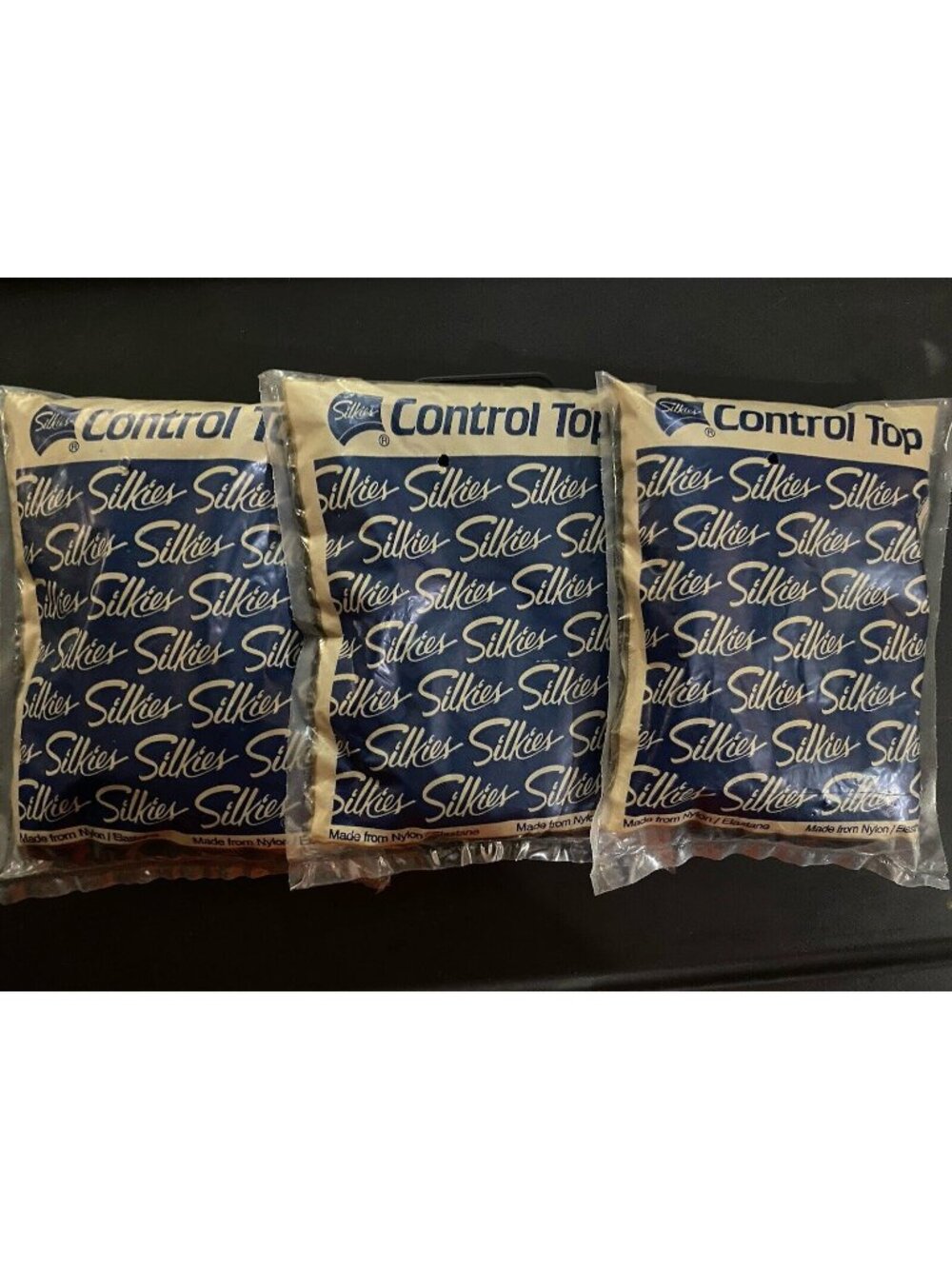Vintage Silkies Queen Control Top Pantyhose X-Large Black 758 Lot of 3 1980s